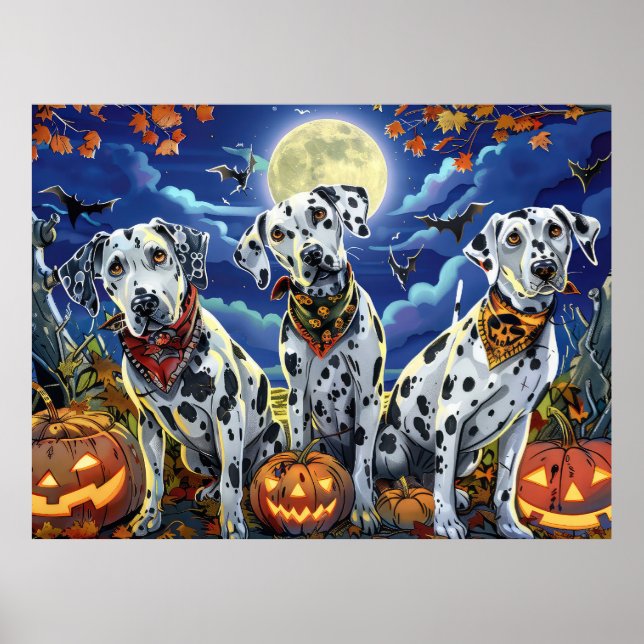 Dalmatiner Halloween Spooky Poster (Vorne)