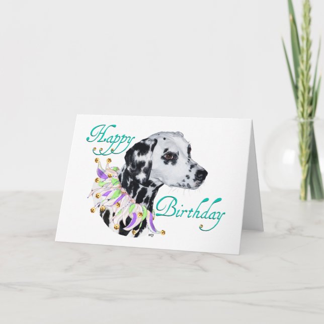 Dalmatiner Happy Birthday Karte (Vorderseite)