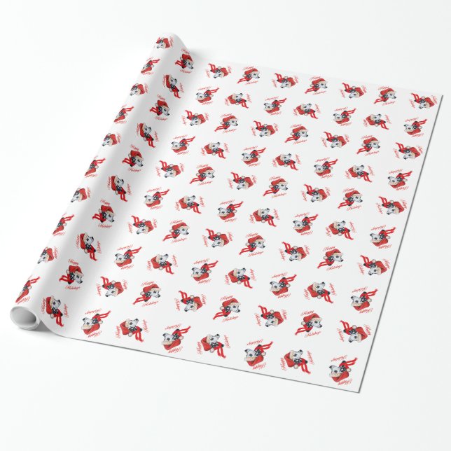 Dalmatiner Happy Holidays Geschenkpapier (Ungerollt)