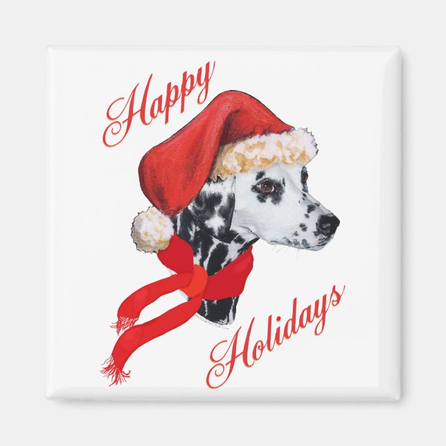 Dalmatiner Happy Holidays Magnet (Vorne)