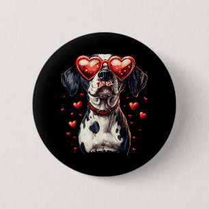 Dalmatiner Heart Gles Niedlich Valentinstag Hunde  Button