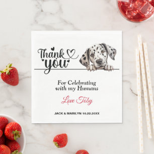 Dalmatiner-Hochzeitsservietten mit Foto Serviette