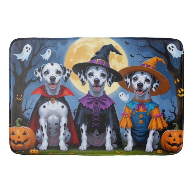 Dalmatiner Hogs Pumpkin Halloween Funny Badematte (Vorderseite)