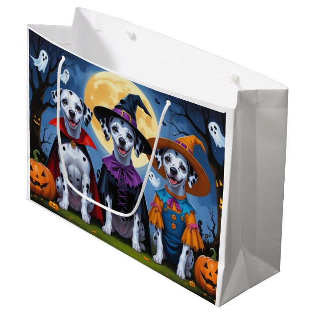 Dalmatiner Hogs Pumpkin Halloween Funny Große Geschenktüte (Vorderseite Schrägansicht)