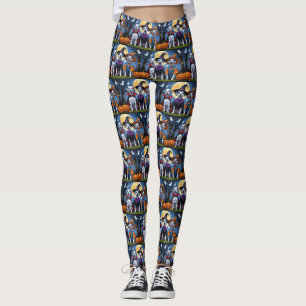 Dalmatiner Hogs Pumpkin Halloween Funny Leggings