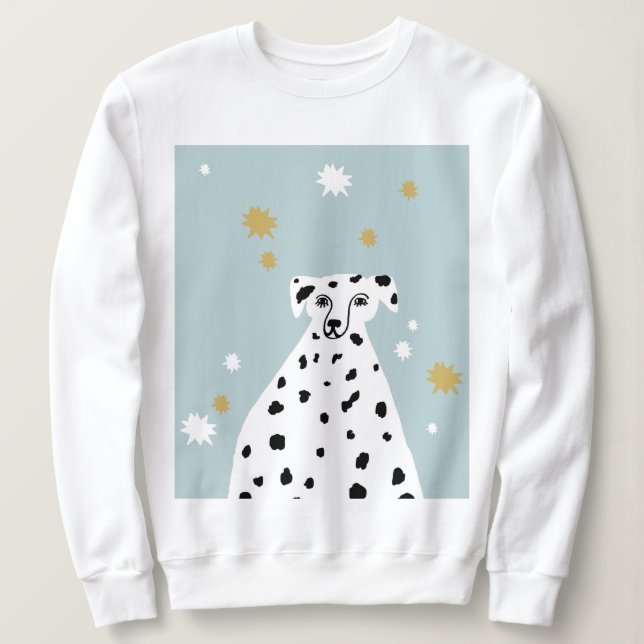 Dalmatiner Hund Abstrakt Illustration Sweatshirt (Design vorne)