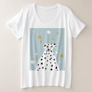Dalmatiner Hund Abstrakte Illustration Kunst Große Größe T-Shirt