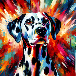 Dalmatiner-Hund Acryl-Druck Bunt Lebendig Puzzle