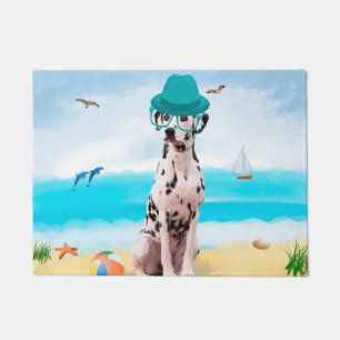 Dalmatiner Hund am Strand Fußmatte