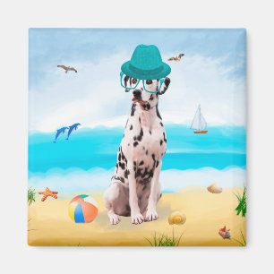 Dalmatiner Hund am Strand Magnet