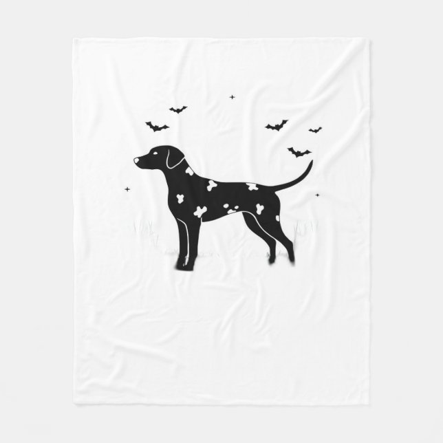 Dalmatiner Hund - Halloween Moon Silhouette Classi Fleecedecke (Vorderseite)