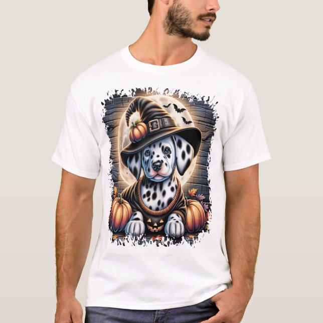 Dalmatiner Hund Halloween T-Shirt (Vorderseite)