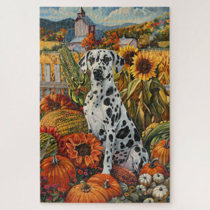 Dalmatiner Hund Herbst Ernte Erntedank Puzzle
