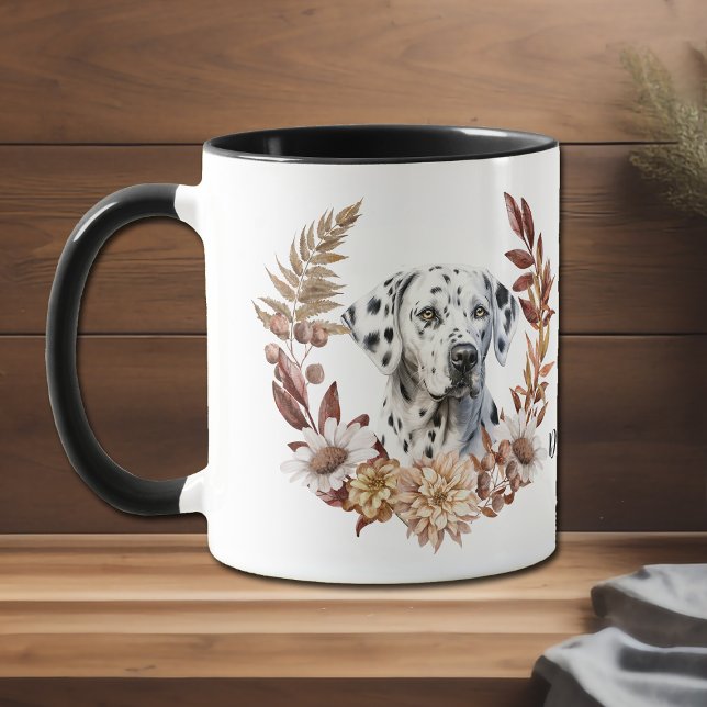 Dalmatiner Hund Herbstkranz Tasse (Von Creator hochgeladen)