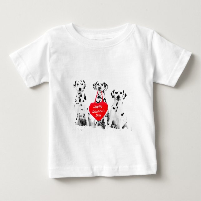 Dalmatiner Hund Herzglücklich Valentinstag Baby T-shirt (Vorderseite)