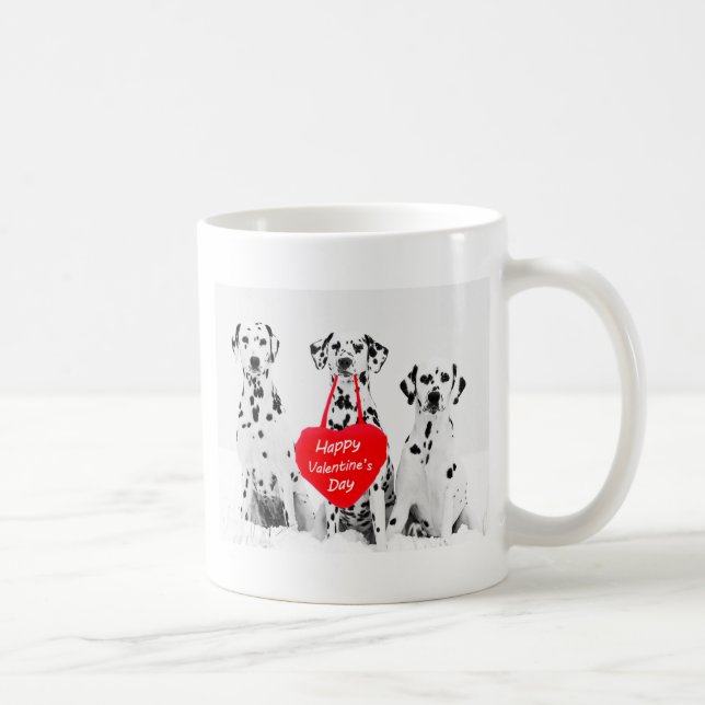 Dalmatiner Hund Herzglücklich Valentinstag Kaffeetasse (Rechts)