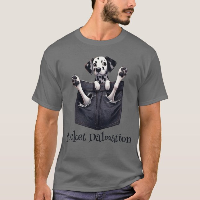 Dalmatiner-Hund in einer Tasche T-Shirt (Vorderseite)