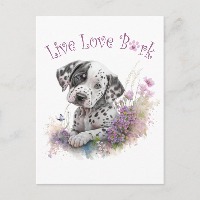 Dalmatiner Hund Mama Bläschen Postkarte (Vorderseite)