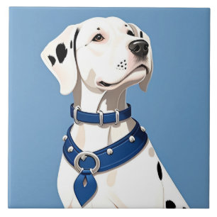Dalmatiner Hund mit blauem Collar Fliese