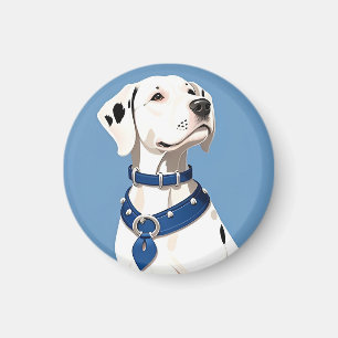 Dalmatiner Hund mit blauem Collar Magnet