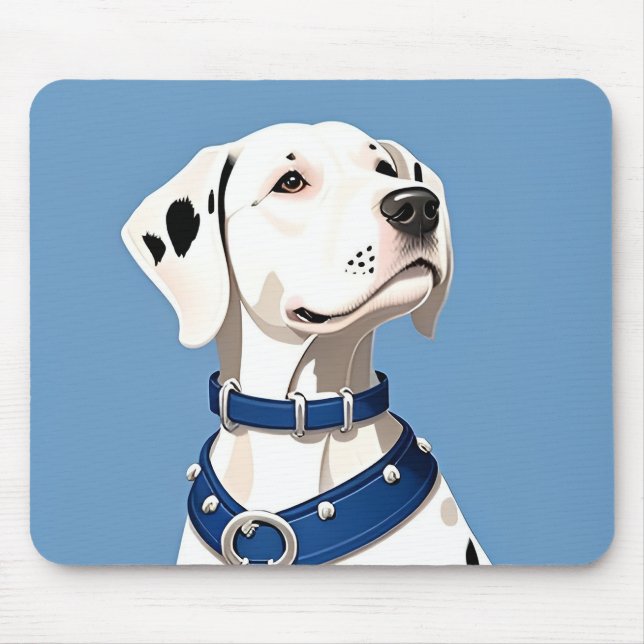 Dalmatiner Hund mit blauem Collar Mousepad (Vorne)