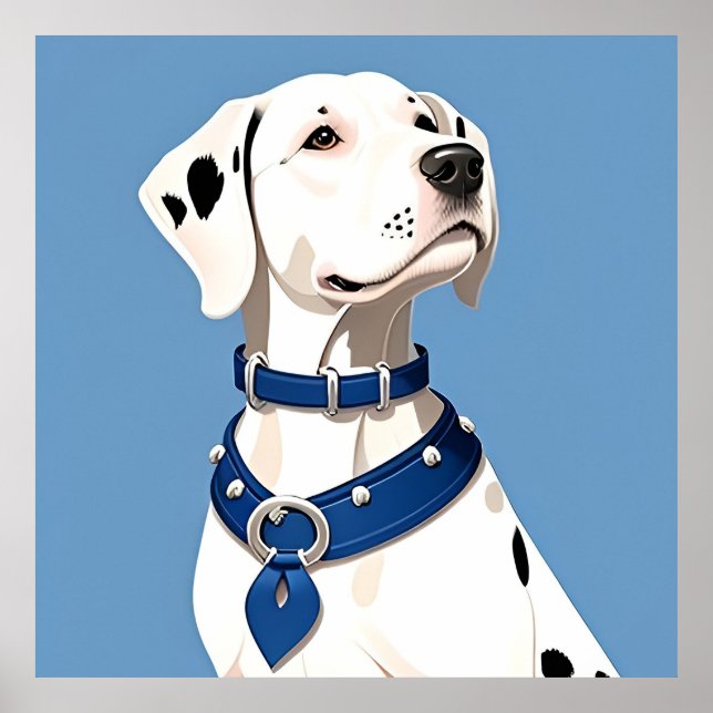 Dalmatiner Hund mit blauem Collar Poster (Vorne)