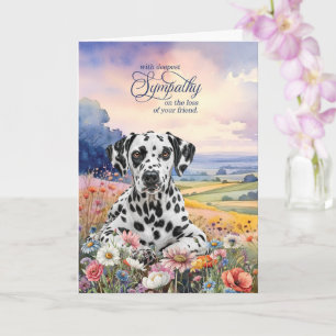 Dalmatiner-Hund mit Wildblumen Beileid für Haustie Karte