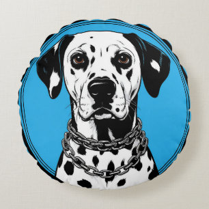 Dalmatiner Hund Moderne Hunde Kunst Geschenk für d Rundes Kissen