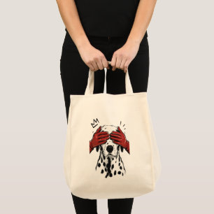Dalmatiner-Hund Peekaboo rote Handschuhe Spielerei Tragetasche