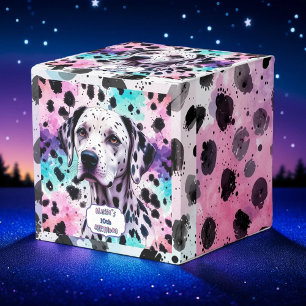 Dalmatiner Hund Pink Lila Türkis Geburtstag Geschenkschachtel