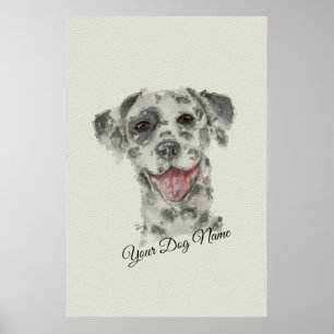 Dalmatiner Hund Portrait realistische Kunst Aquare Poster
