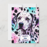 Dalmatiner Hund Rosa Lila Türkis Geburtstag