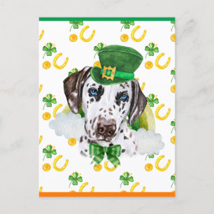 Dalmatiner-Hund Shamrock St. Patricks Day Feiertagspostkarte