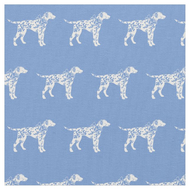 Dalmatiner Hund Silhouette Pet Light Blue Stoff (Nahaufnahme)