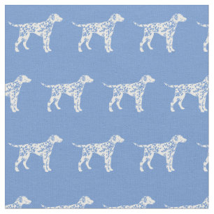 Dalmatiner Hund Silhouette Pet Light Blue Stoff