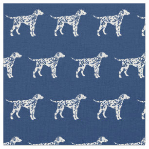 Dalmatiner Hund Silhouette Pet Navy Blue Stoff