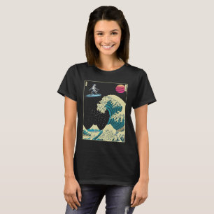 Dalmatiner Hund Surfen auf einer Kanagawa Wave Jap T-Shirt