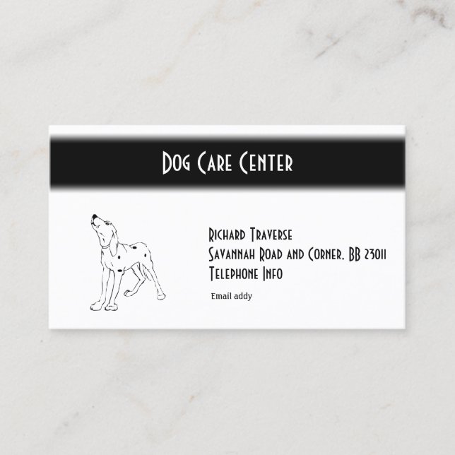 Dalmatiner Hund Tier Visitenkarte (Vorderseite)