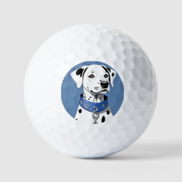 Dalmatiner Hund tragen einen blauen Collar Golfball