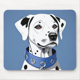 Dalmatiner Hund tragen einen blauen Collar Mousepad