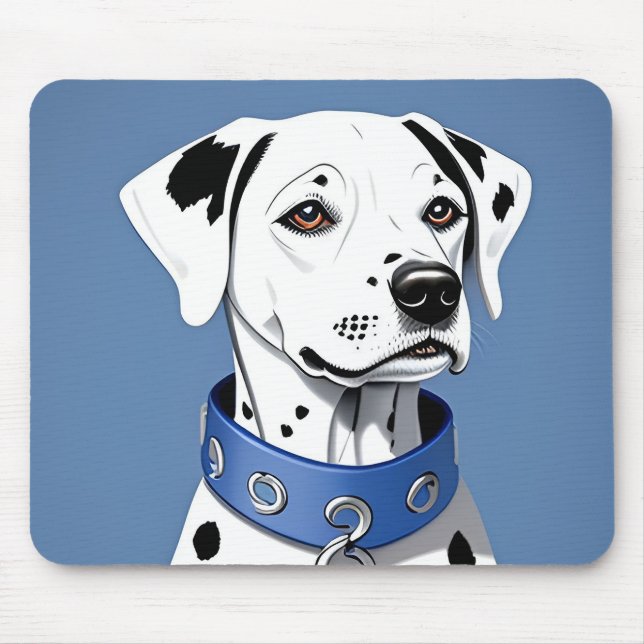 Dalmatiner Hund tragen einen blauen Collar Mousepad (Vorne)