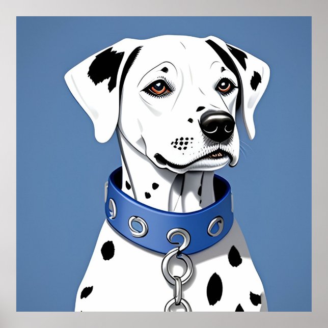 Dalmatiner Hund tragen einen blauen Collar Poster (Vorne)
