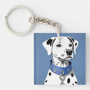 Dalmatiner Hund tragen einen blauen Collar Schlüsselanhänger