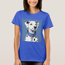 Dalmatiner Hund tragen einen blauen Collar T-Shirt