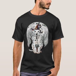 Dalmatiner Hund und Mond Halloween Kostümhund T-Shirt