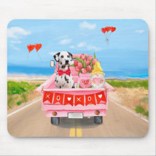 Dalmatiner Hund Valentinstag Lkw Herz Mousepad