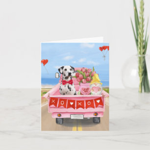 Dalmatiner-Hund Valentinstag-LKW Herzen Karte