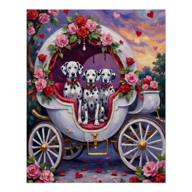 Dalmatiner Hund Valentinstag  Poster (Vorderseite)