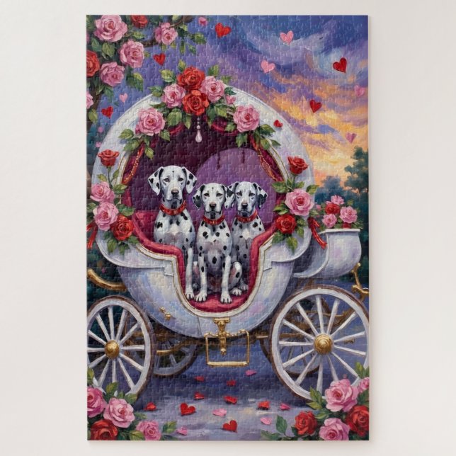 Dalmatiner Hund Valentinstag  Puzzle (Vertikal)