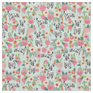 Dalmatiner Hund Vintage Blumenzwerge Stoff